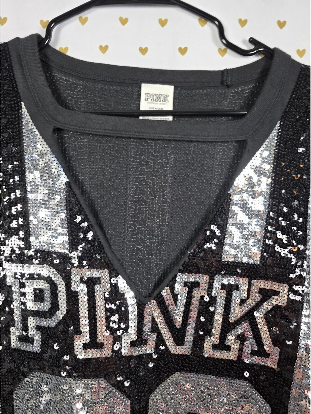 Victorias Secret PINK FASHION SHOW MEGA BLING Jersey Large Sequined HTF - Picture 4 of 8